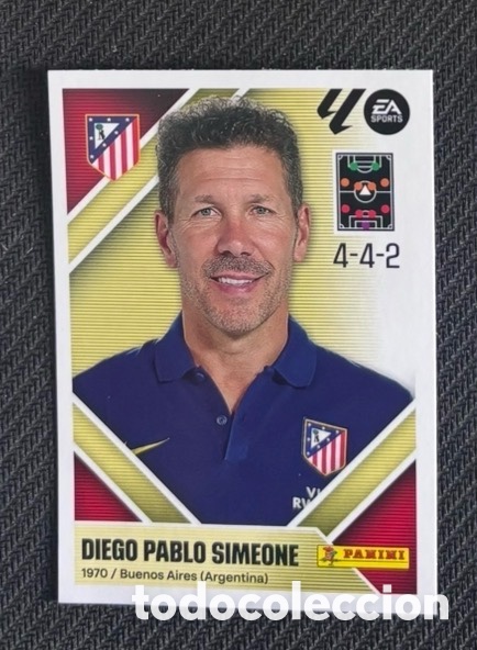 Coleccionismo cromos antiguos: CHOLO SIMEONE ATL&Eacute;TICO MADRID La liga LIGA ESTE 2026 2027 sticker ENTRENADOR