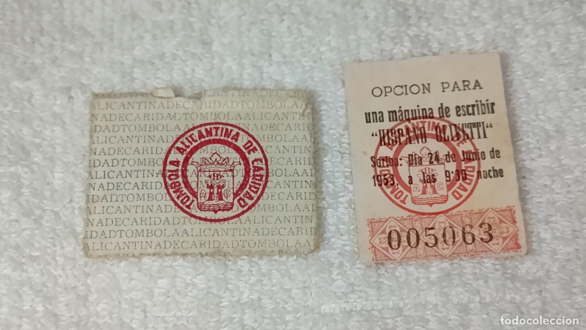 Coleccionismo cromos antiguos: ANTIGUO CROMO BOLETO EN SU SOBRE TOMBOLA ALICANTINA DE CARIDAD ALBUM ESTAMPAS DE ESPA&Ntilde;A A&Ntilde;O 1953