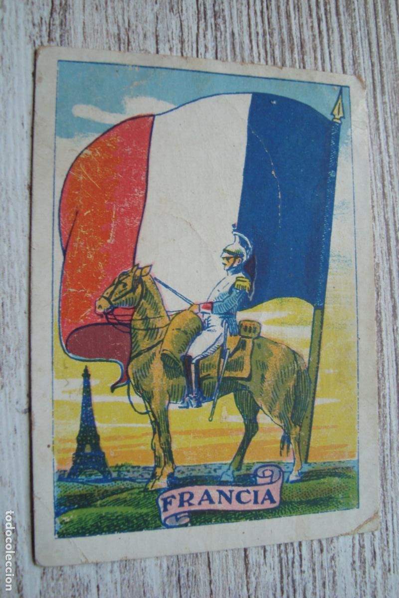 Coleccionismo cromos antiguos: ANTIGUO CROMO CHOCOLATES MONRAB&Aacute; REUS TARRAGONA. CABALLERIA BANDERA FRANCIA