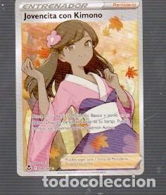 Coleccionismo cromos antiguos: CROMO DE POK&Eacute;MON DE ENTRENADOR PARTIDARIO JOVENCITA CON KIMONO DEL A&Ntilde;O 2023