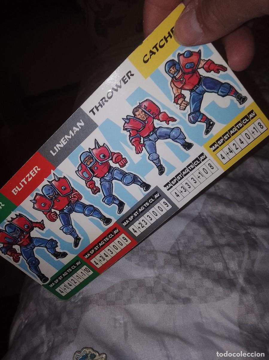 Coleccionismo cromos antiguos: Tarjeta caracter&iacute;sticas equipo Orcos Juego Blood Bowl