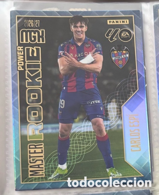 Coleccionismo cromos antiguos: CARLOS ESPI LEVANTE M&Aacute;STER ROOKIE POWER Mgk megacracks 25 aniversario a&ntilde;o 2026 2027