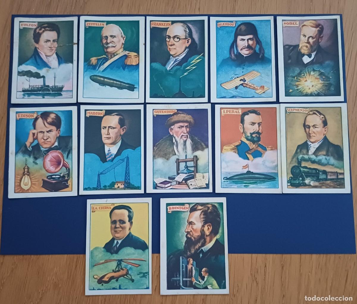 Coleccionismo cromos antiguos: CROMOS ANTIGUOS INVENTORES, SERIE I , EDISON, WATTS, FRANKLIN, ETC.