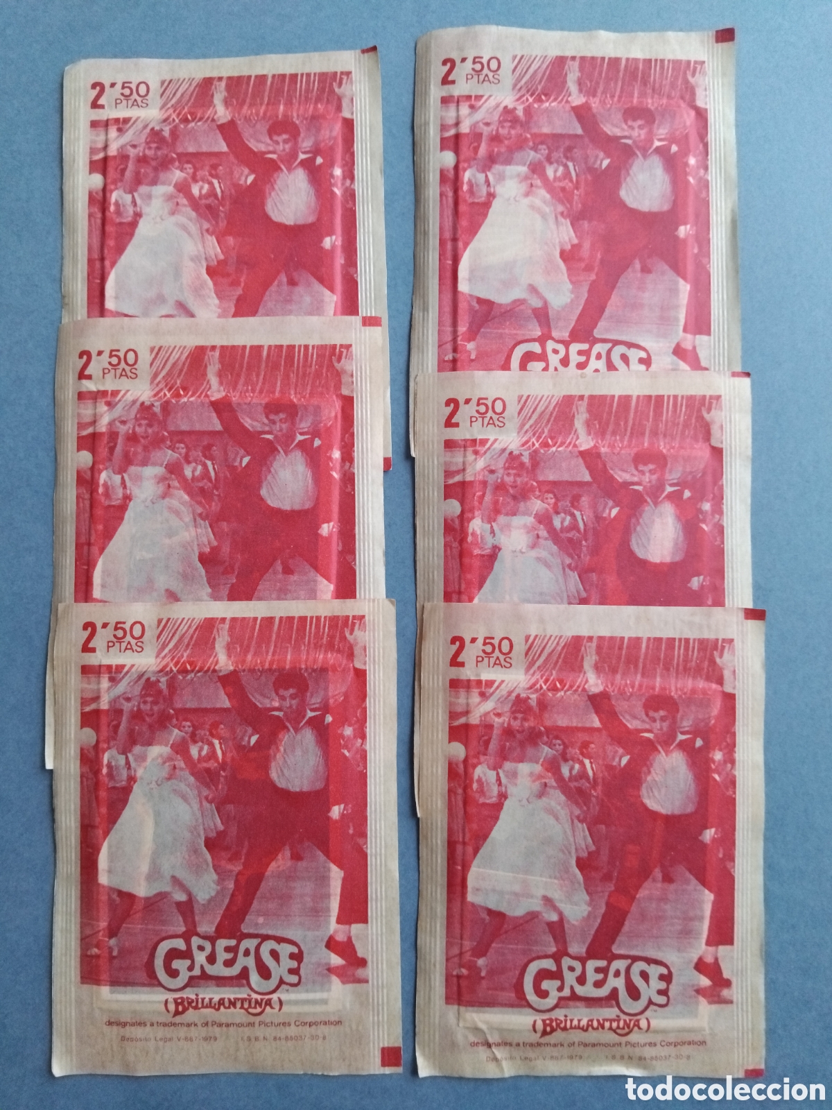 Coleccionismo cromos antiguos: 6 sobres grease sin abrir
