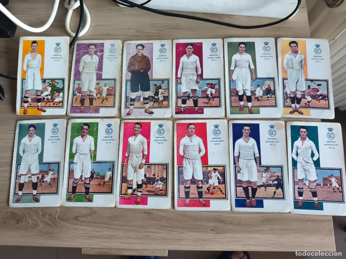 Coleccionismo cromos antiguos: Lote cromos real Madrid 1922/23. Incluye Bernabeu. 12 cromos