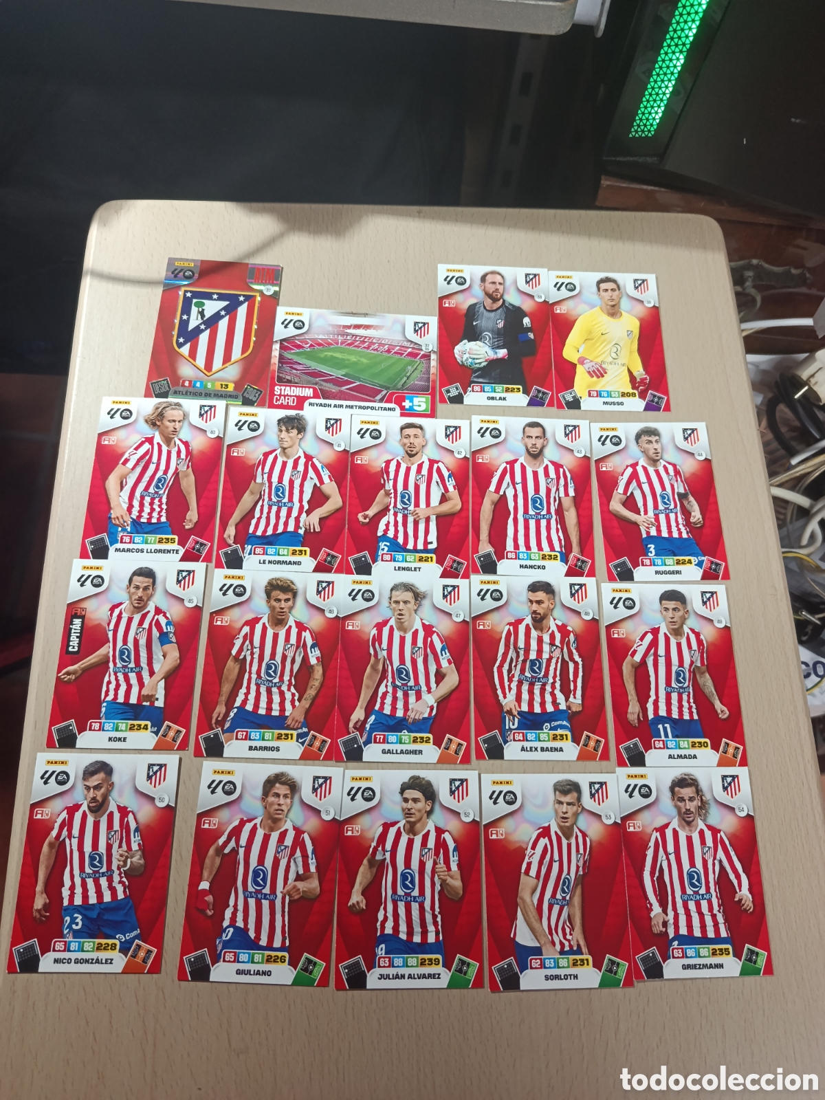 Coleccionismo cromos antiguos: ATLETICO DE MADRID LOTE 19 CROMOS EQUIPO COMPLETO LIGA ADRENALYN 25 26 2025 2026 PANINI