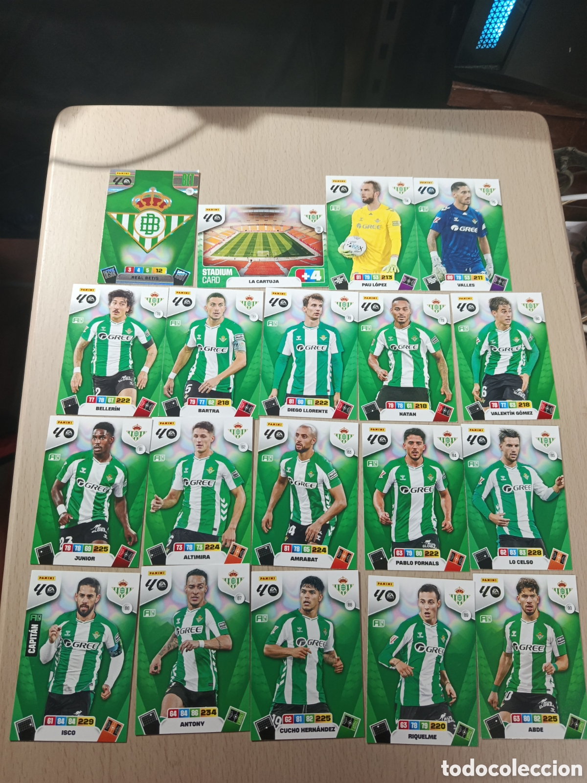 Coleccionismo cromos antiguos: BETIS LOTE 19 CROMOS EQUIPO COMPLETO LIGA ADRENALYN 25 26 2025 2026 PANINI
