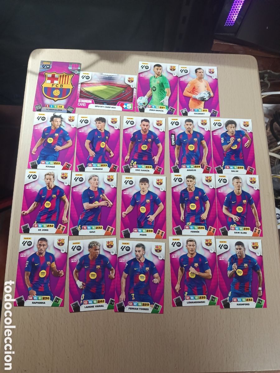 Coleccionismo cromos antiguos: FC BARCELONA BAR&Ccedil;A LOTE 19 CROMOS EQUIPO COMPLETO LIGA ADRENALYN 25 26 2025 2026 PANINI