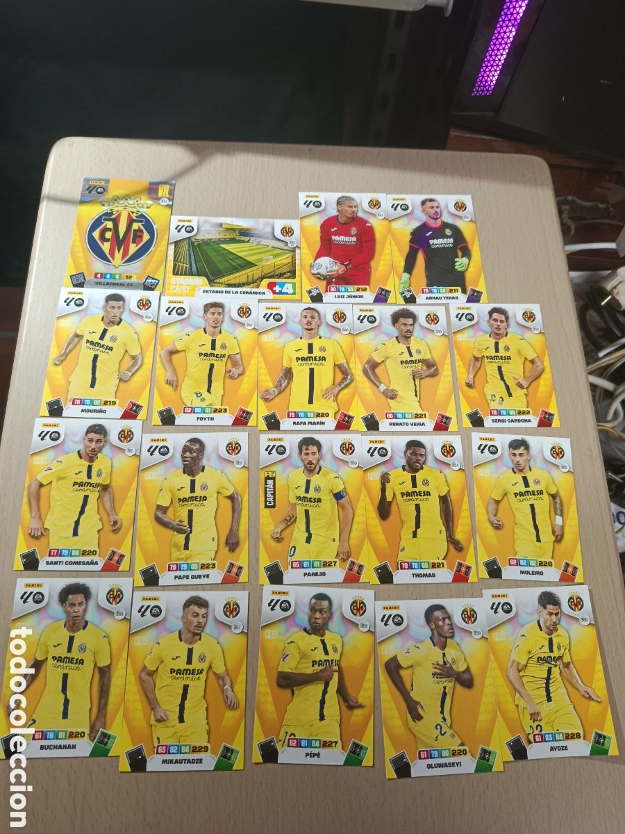 Coleccionismo cromos antiguos: VILLARREAL LOTE 19 CROMOS EQUIPO COMPLETO LIGA ADRENALYN 25 26 2025 2026 PANINI