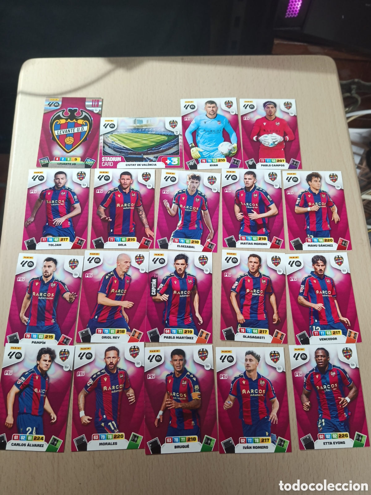 Coleccionismo cromos antiguos: LEVANTE LOTE 19 CROMOS EQUIPO COMPLETO LIGA ADRENALYN 25 26 2025 2026 PANINI