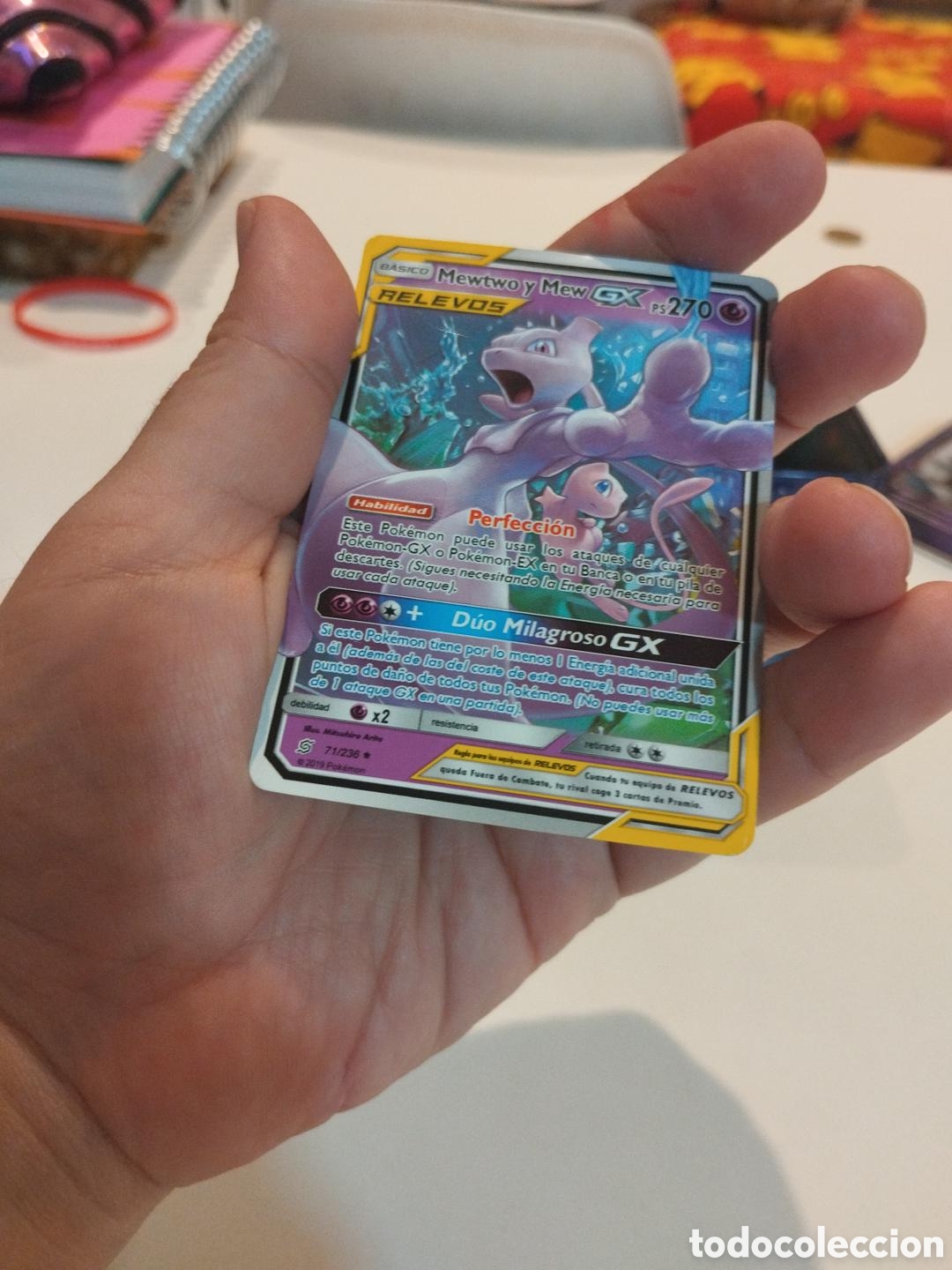 Coleccionismo cromos antiguos: Mewtwo y Mew-GX 71/236 - Foto 4