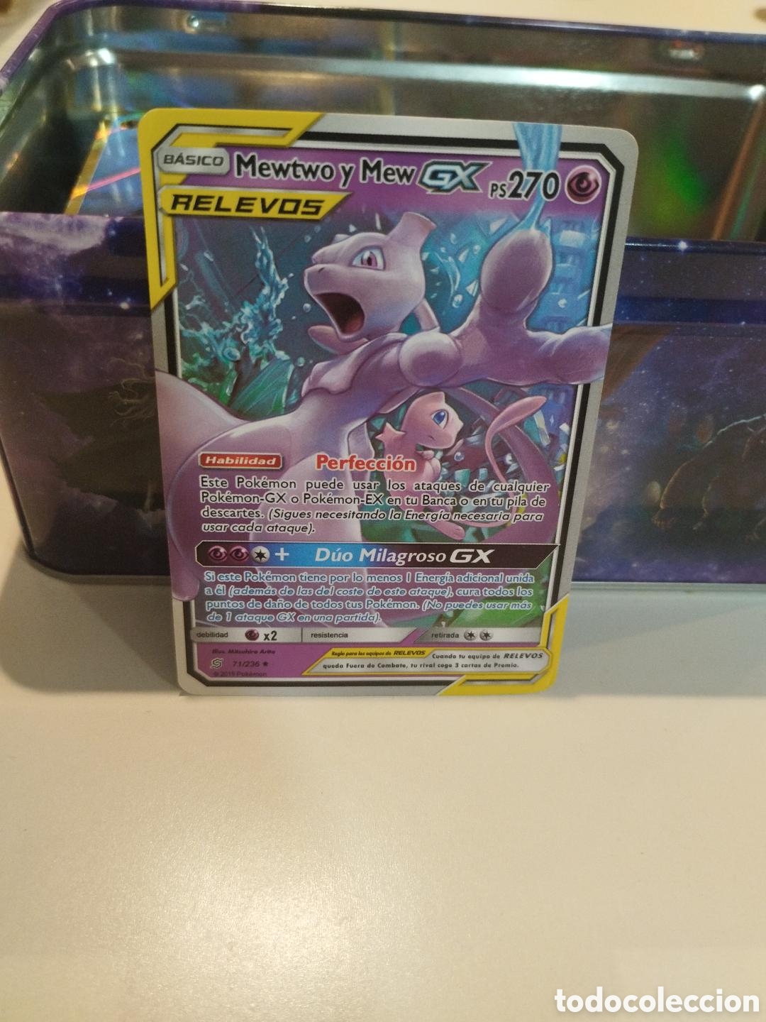 Coleccionismo cromos antiguos: Mewtwo y Mew-GX 71/236 - Foto 1