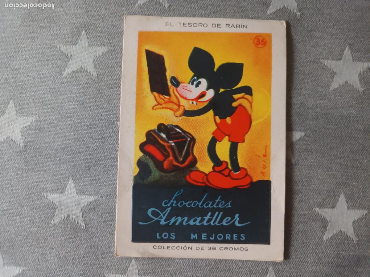 Coleccionismo cromos antiguos: EL TESORO DE RABIN N&deg; 36 CROMO CHOCOLATE AMATLLER. Mickey Mouse