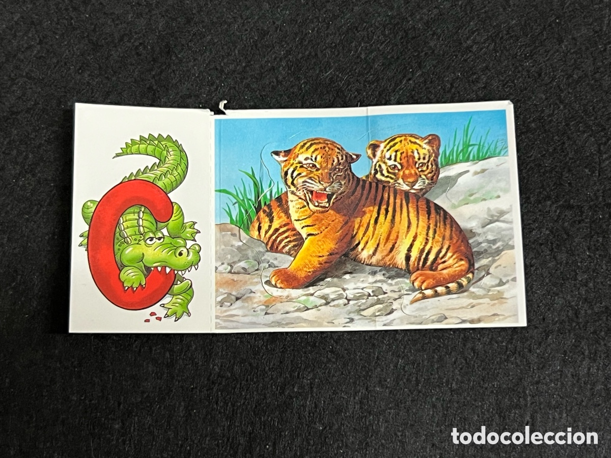 Coleccionismo cromos antiguos: CROMO BOLLYCAO FAUNA EN PELIGRO TIGRE 33 ANIMALETRAS LETRA C COCODRILO.