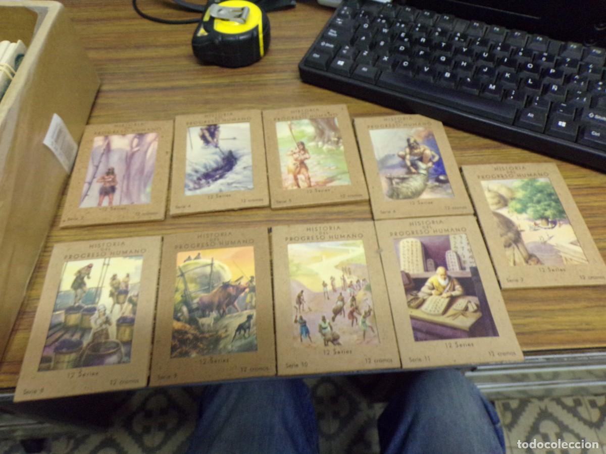 Coleccionismo cromos antiguos: cromos recreativos barsal historia del progreso humano series 2,4,5,6,7,8,9,10,11 completas