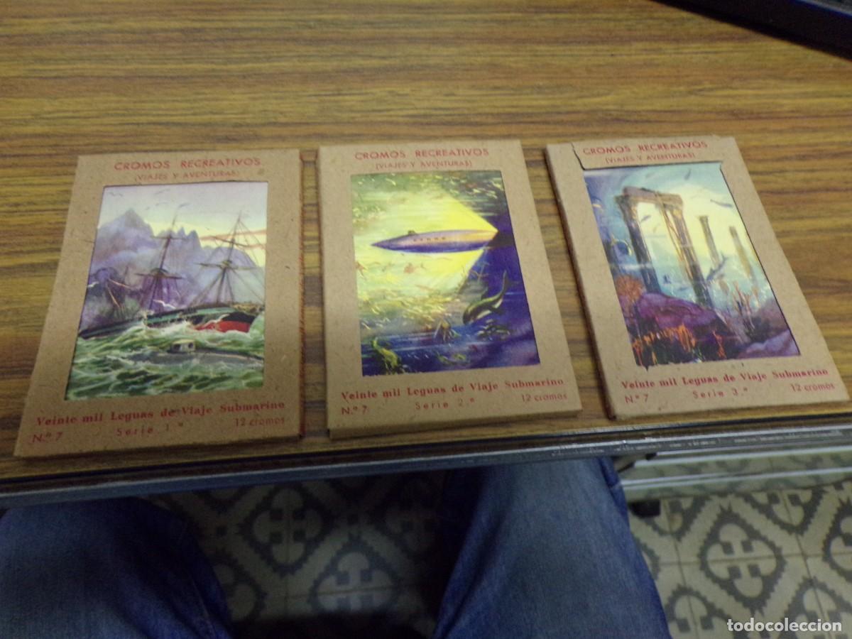 Coleccionismo cromos antiguos: cromos recreativos barsal veinte mil leguas de viaje submarino numero 7 serie 1,2,3 36 cromos