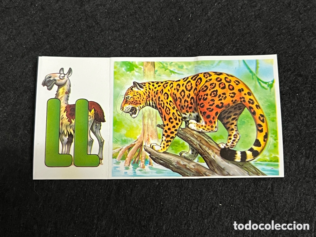 Coleccionismo cromos antiguos: CROMO BOLLYCAO FAUNA EN PELIGRO JAGUAR 45 ANIMALETRAS LETRA LL LLAMA.