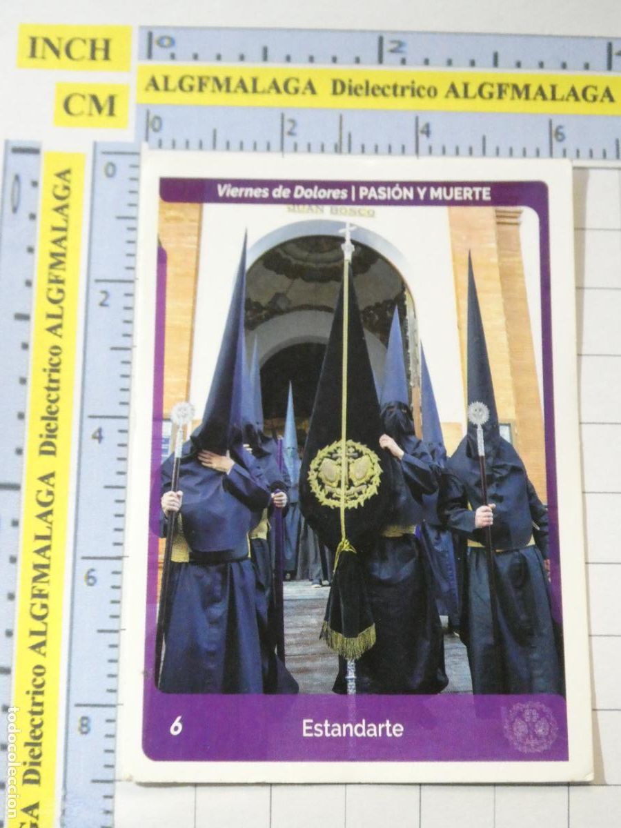 Coleccionismo cromos antiguos: CROMO TARJETA HOLY CARDS SEMANA SANTA SEVILLA. 6 ESTANDARTE PASI&Oacute;N Y MUERTE