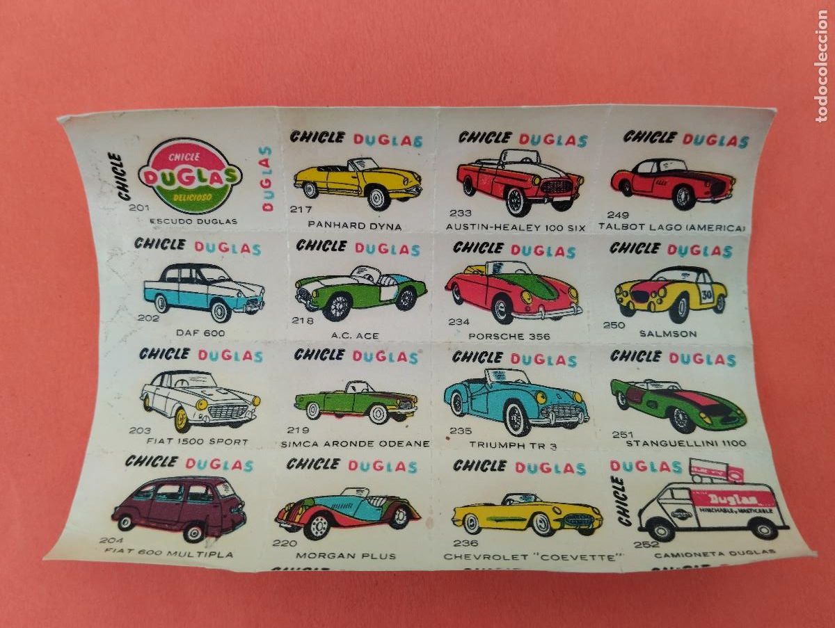 Coleccionismo cromos antiguos: CHICLE DUGLAS CHICLES DOUGLAS CROMOS CALCOMANIAS AUTOMOVILES COCHES A&Ntilde;OS 1950&rsquo;s 1960&rsquo;s