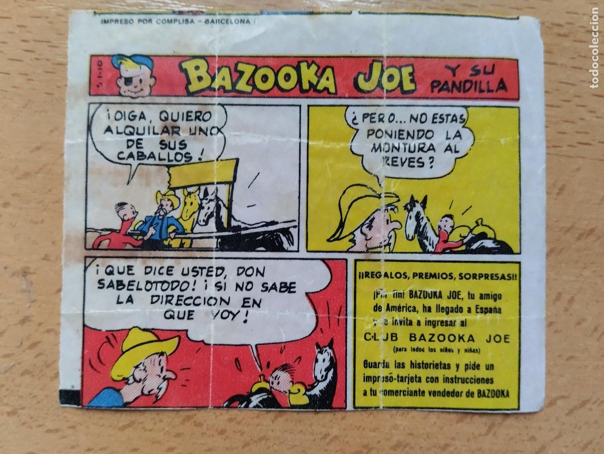 Coleccionismo cromos antiguos: CROMO CHICLE CHICLES BAZOOKA CLUB BAZOKA JOE Y SU PANDILLA. HISTORIETA.