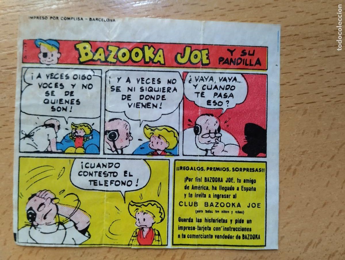 Coleccionismo cromos antiguos: CROMO CHICLE CHICLES BAZOOKA CLUB BAZOKA JOE Y SU PANDILLA. HISTORIETA.