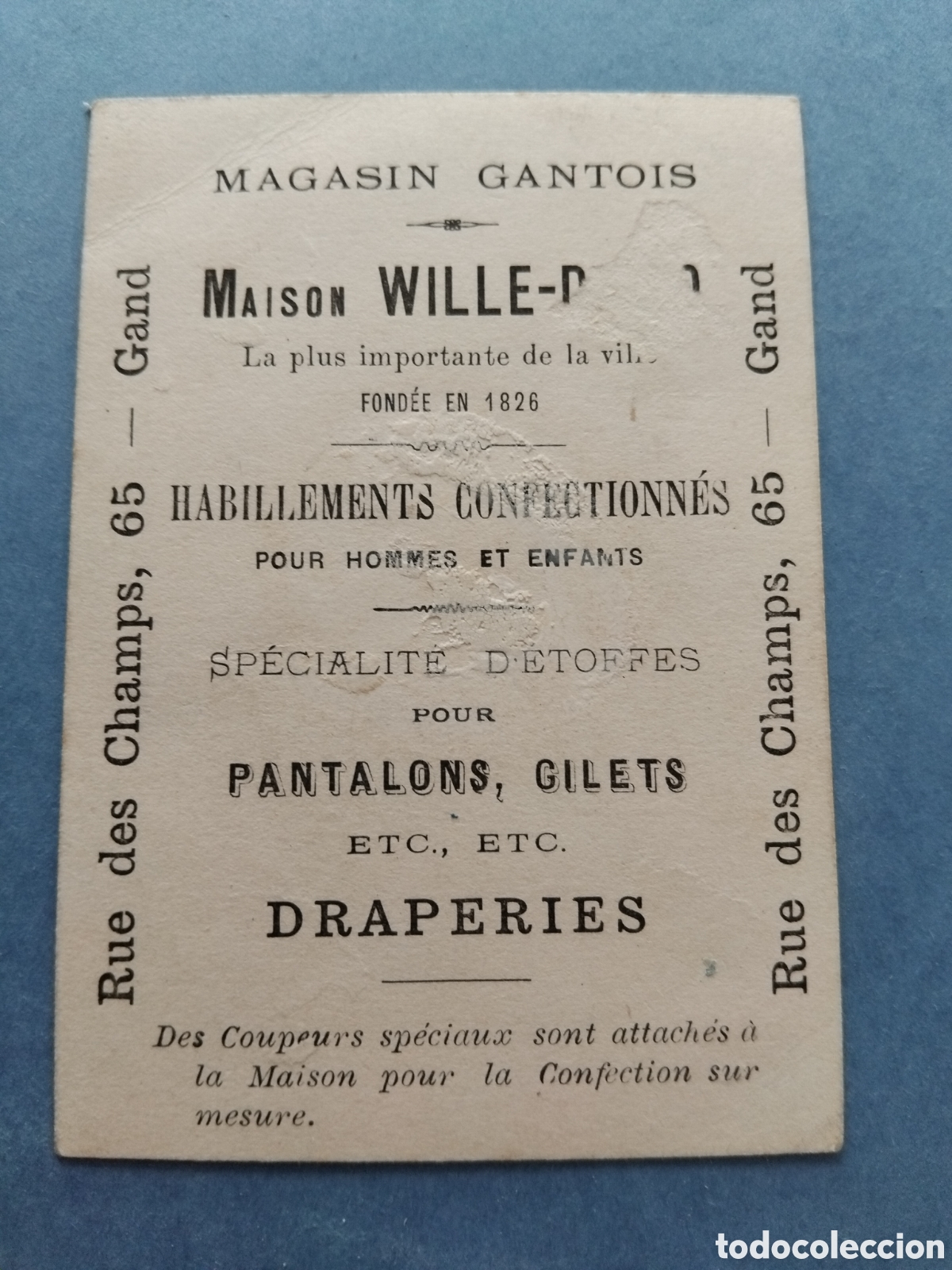 Coleccionismo cromos antiguos: Cromo propaganda Maison Wille - Foto 2