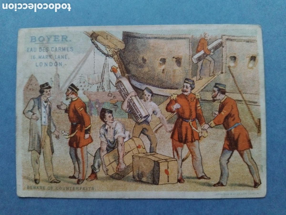 Coleccionismo cromos antiguos: Cromo propaganda Boyer's eau des Carmes