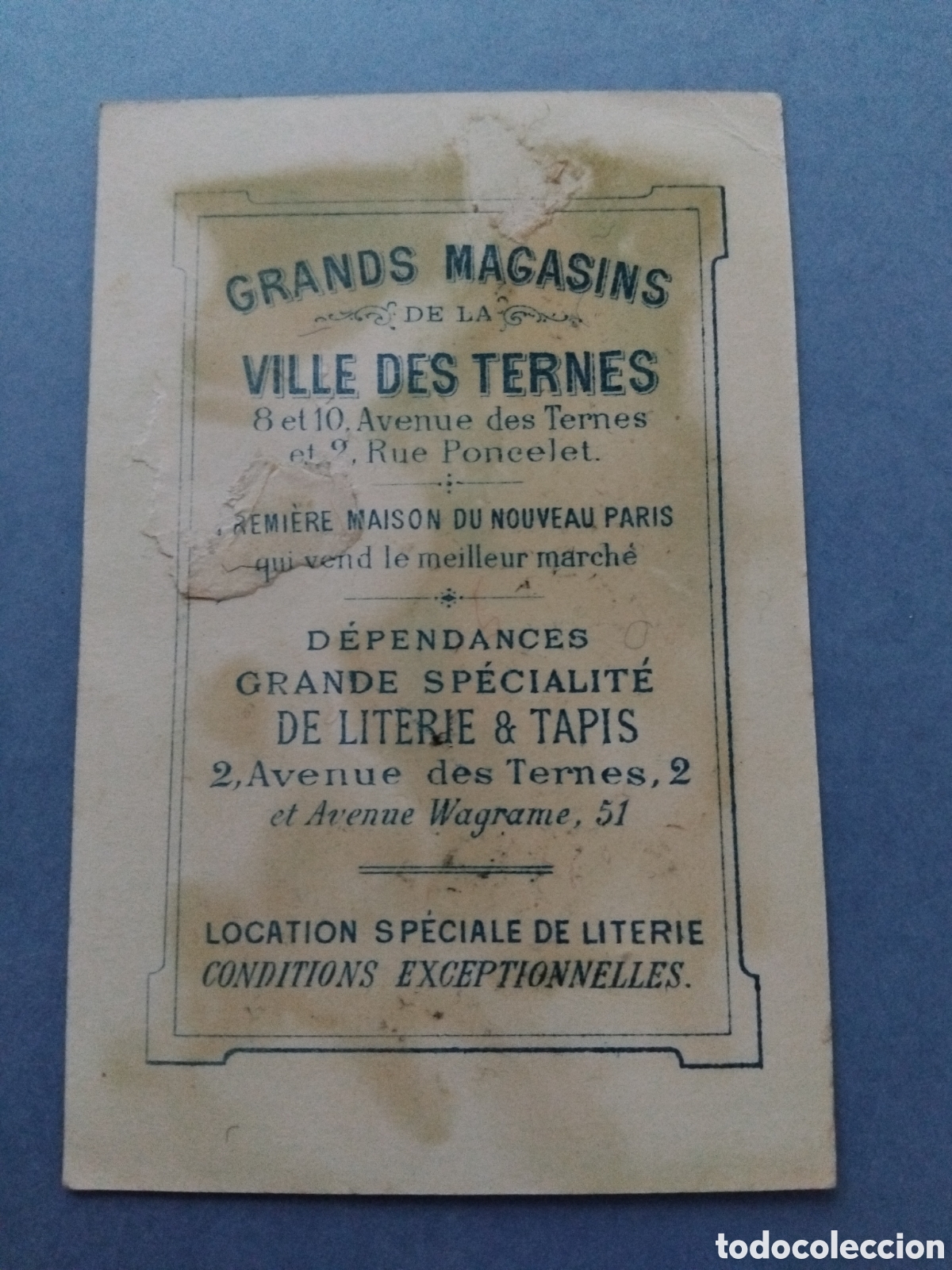 Coleccionismo cromos antiguos: Cromo propaganda Grands Magasins - Foto 2