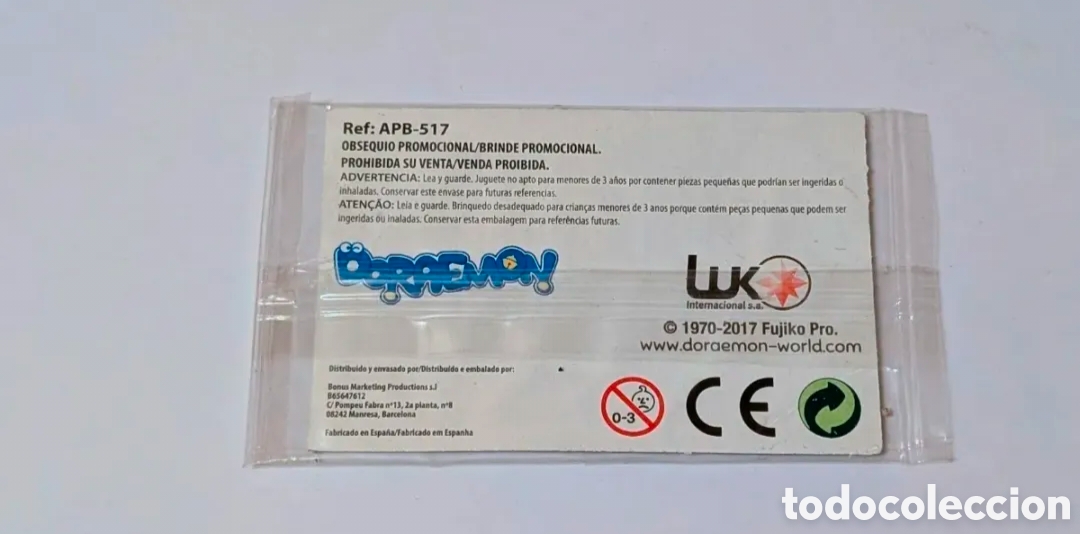 Coleccionismo cromos antiguos: Raro cromo Puzzle sin abrir Doraemon - Foto 2