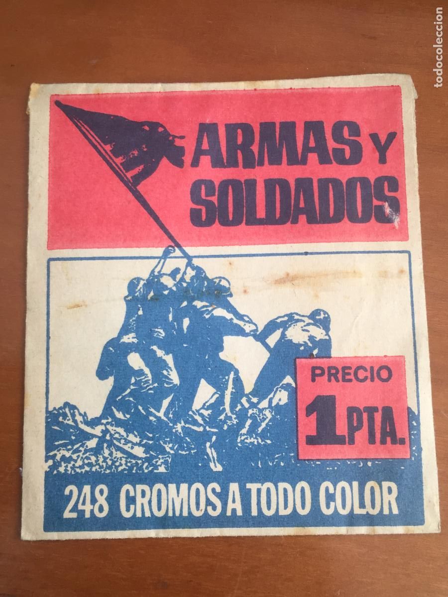 Collectionnisme Cartes &agrave; collectionner anciennes: armas y soldados sobre de cromos sin abrir cerrado