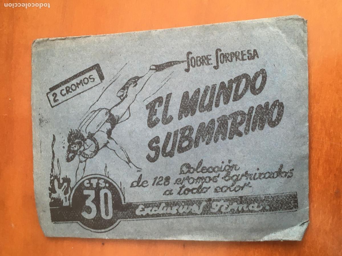 Sammeln alte Sammelbilder: el mundo submarino ferma modelo azul sobre de cromos sin abrir cerrado