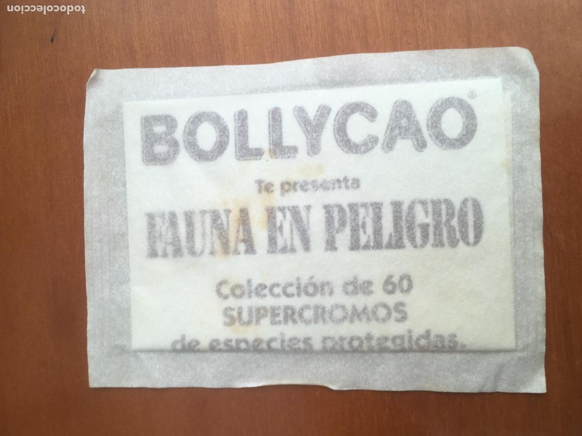 Coleccionismo cromos antiguos: bollycao fauna en peligro sobre de cromo en su envoltorio sin abrir cerrado