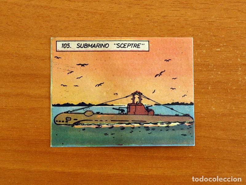 Coleccionismo cromos antiguos: Esp&iacute;a -Armas de la Segunda 2&ordf; Guerra Mundial -Cromo N&ordm; 105 Submarino Sceptre-Editorial Maga A&ntilde;o 1963