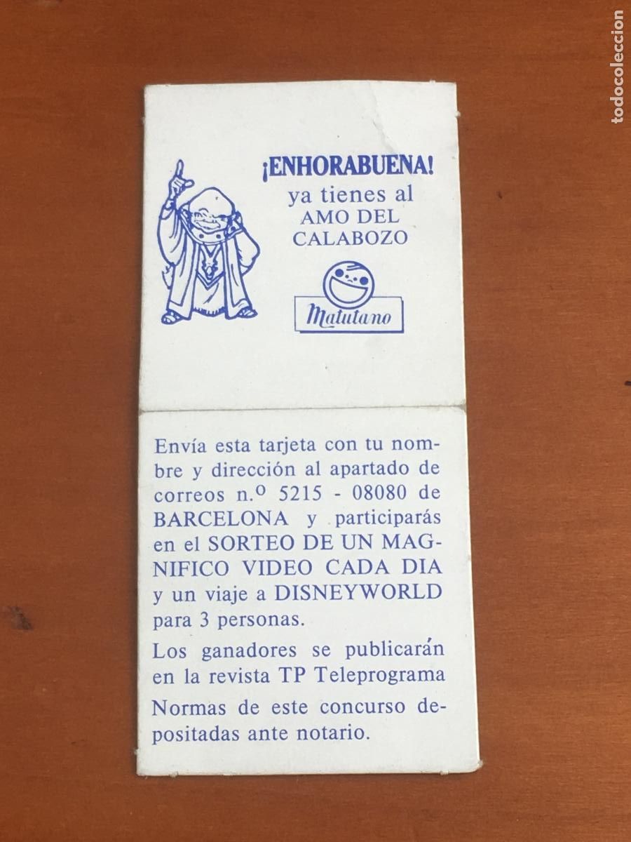 Coleccionismo cromos antiguos: dragones y mazmorras matutano amo del calabozo cromo original antiguo