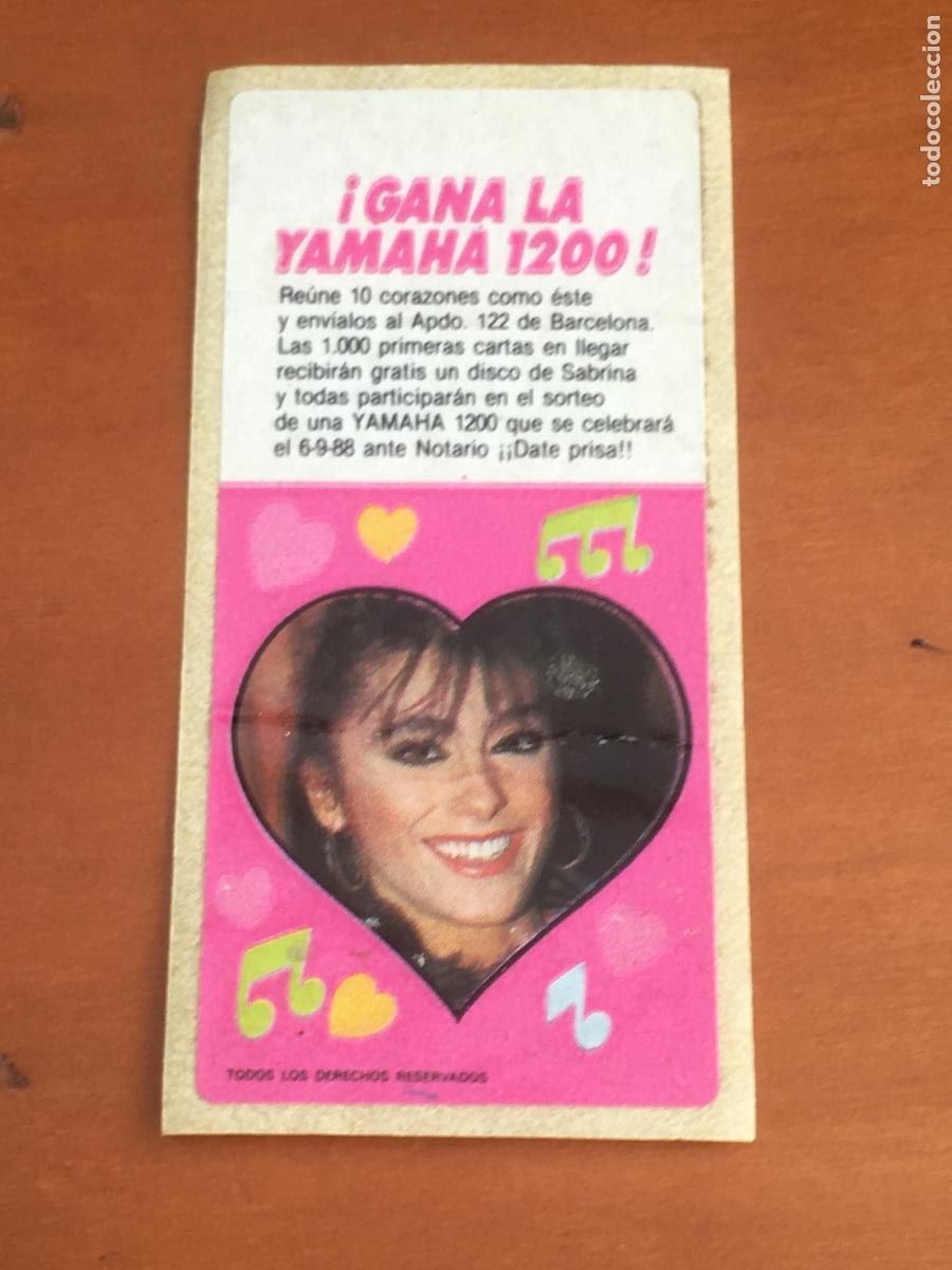 Coleccionismo cromos antiguos: chicle sabrina salerno cromo original nunca pegado