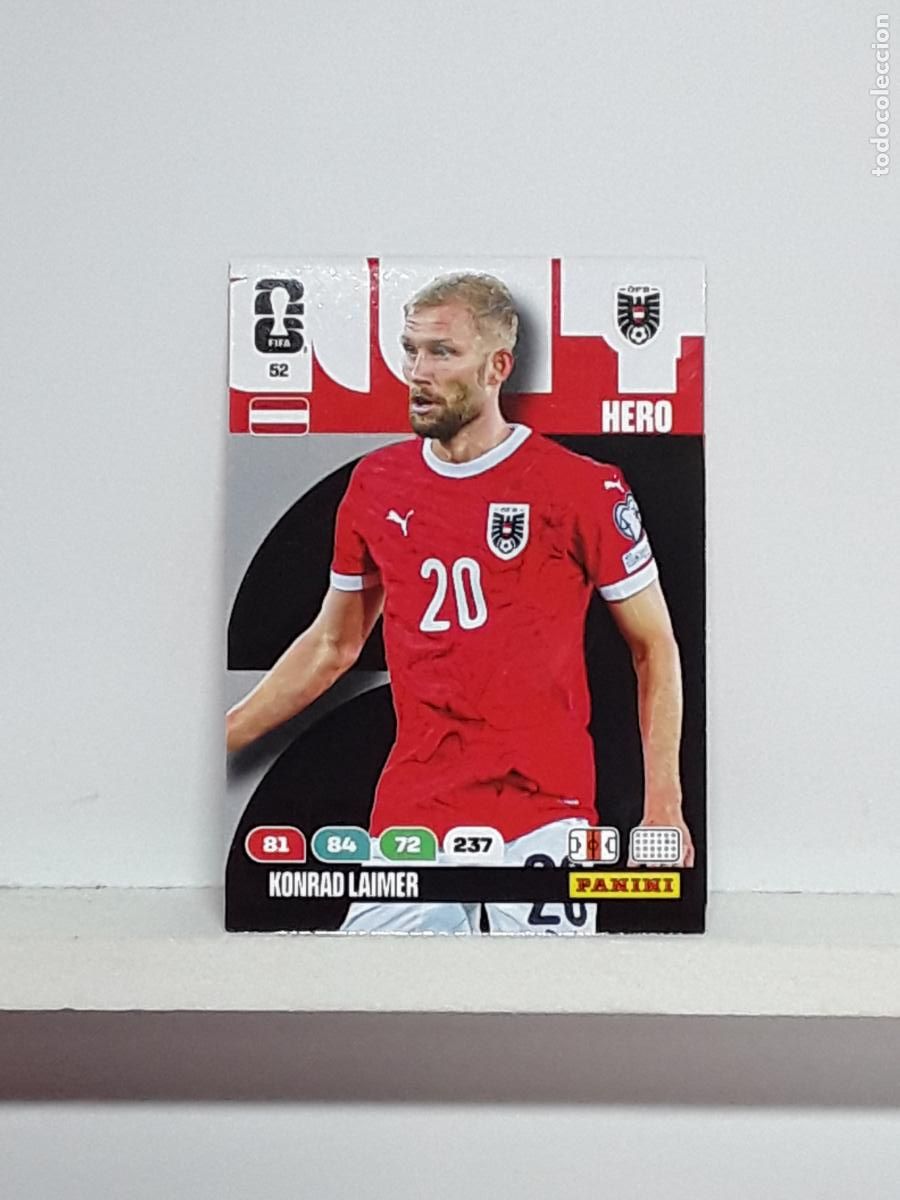 Coleccionismo cromos antiguos: ADRENALYN MUNDIAL 2026 WORLD CUP 26 ALBUM PANINI N 52 AUSTRIA KONRAD LAIMER