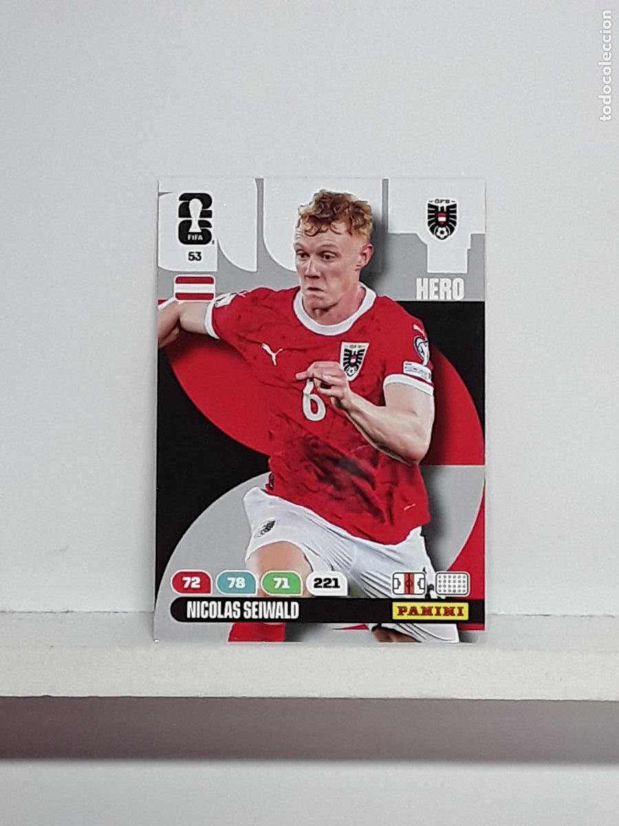 Coleccionismo cromos antiguos: ADRENALYN MUNDIAL 2026 WORLD CUP 26 ALBUM PANINI N 53 AUSTRIA NICOLAS SEIWALD