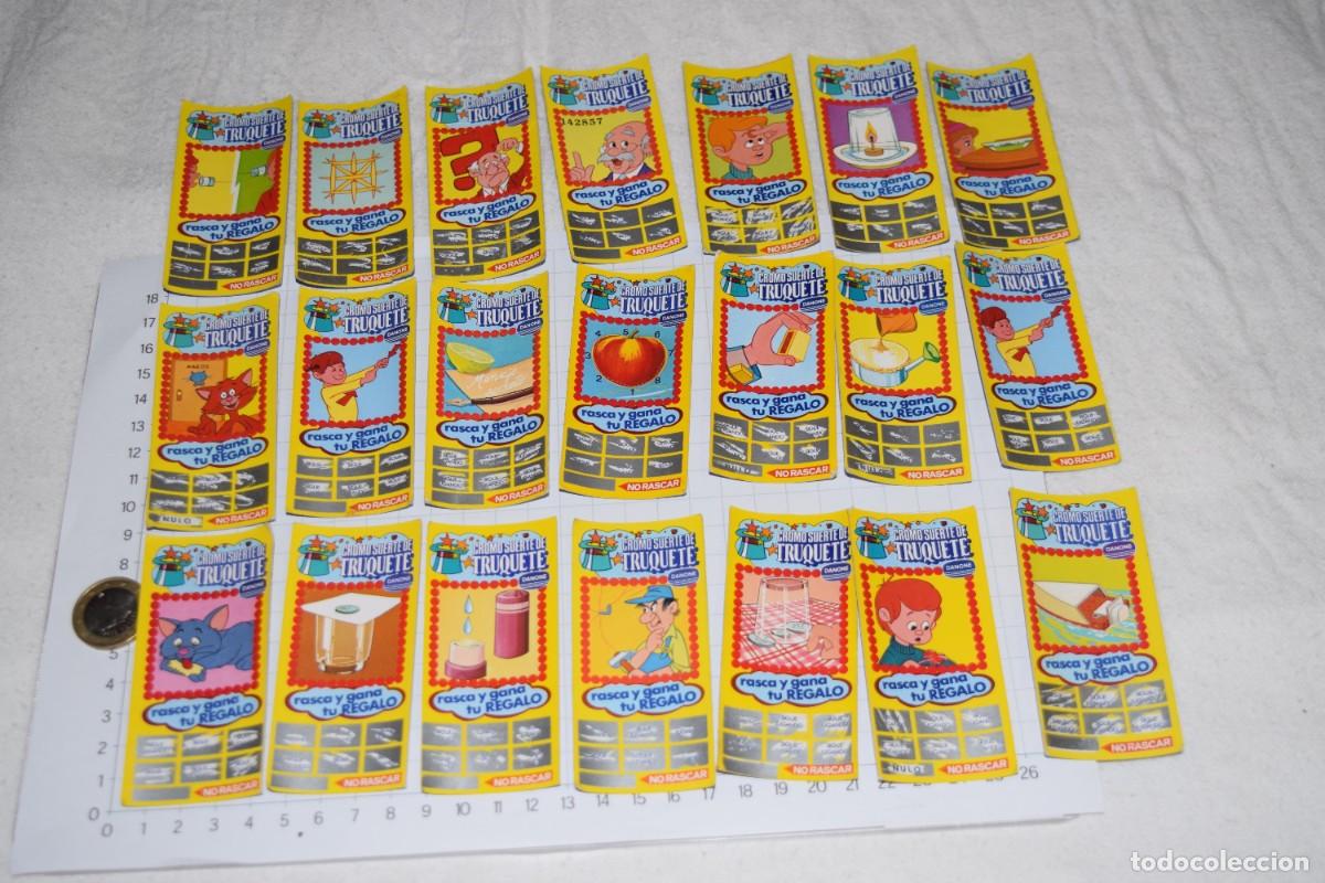 Collezionismo Figurine antiche: Cromos suerte de TRUQUETE, de DANONE - Lote de 21 Cromos - Mediados a&ntilde;os 80, originales - &iexcl;Mira!