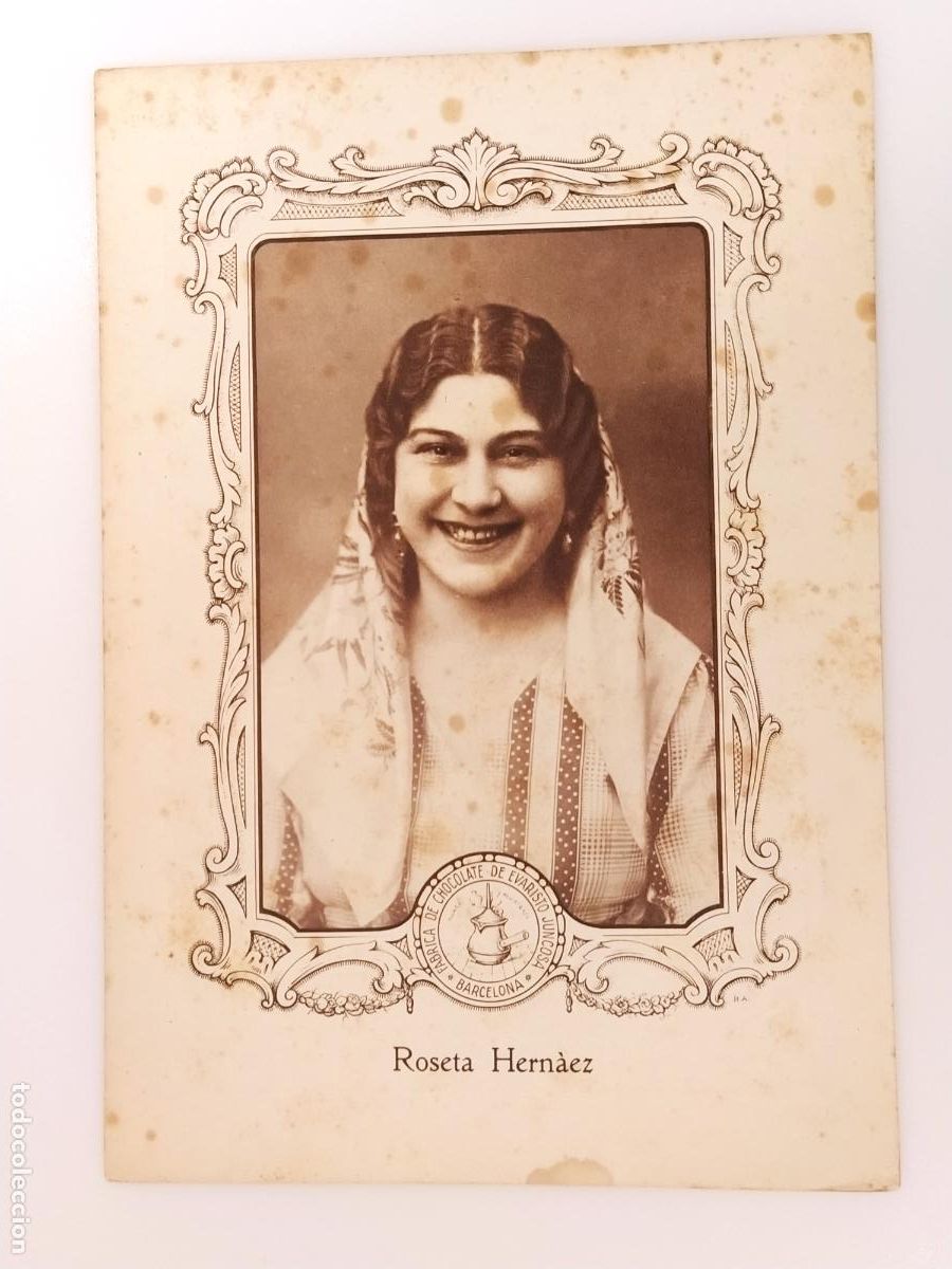 Coleccionismo cromos antiguos: ROSETA HERNANDEZ - CROMO GIGANTE ANTIGUO - CHOCOLATE JUNCOSA -VER FOTOS-(K-16.147)