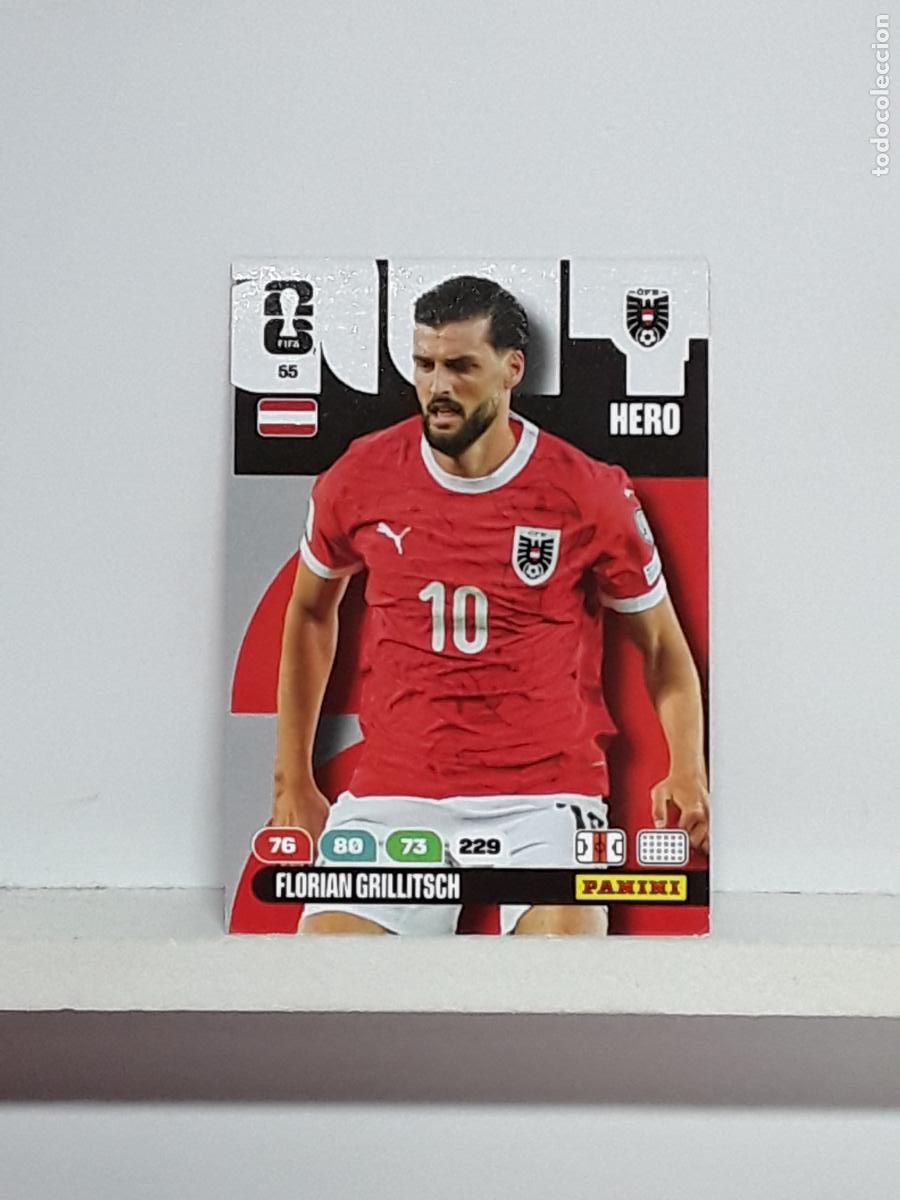 Coleccionismo cromos antiguos: ADRENALYN MUNDIAL 2026 WORLD CUP 26 ALBUM PANINI N 55 AUSTRIA FLORIAN GRILLITSH