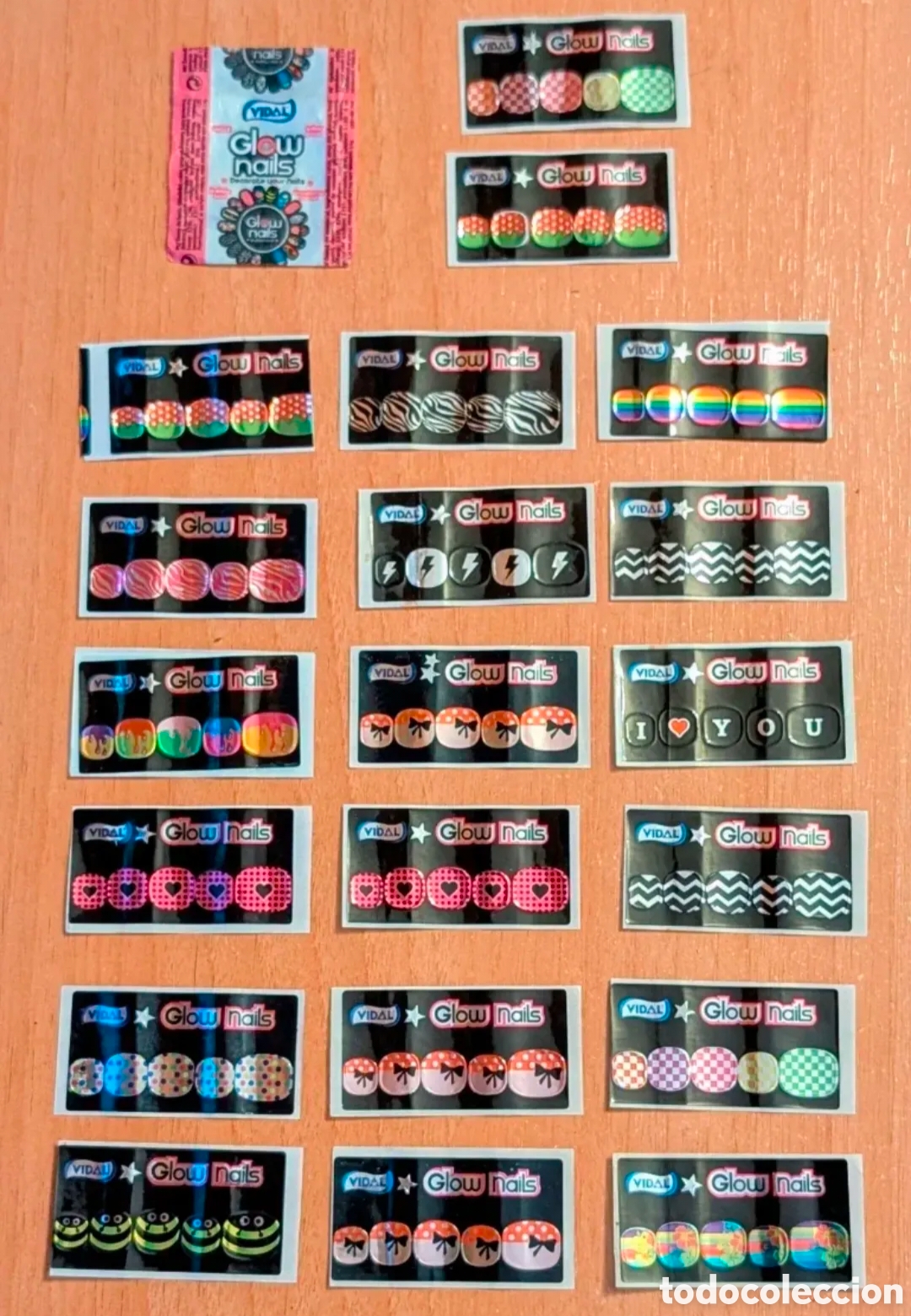 Coleccionismo cromos antiguos: Cromos Chicles envoltorio. Glow Nails