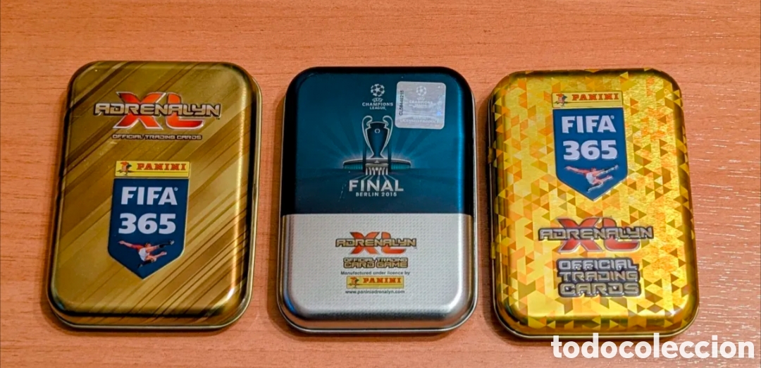 Coleccionismo cromos antiguos: Cajas met&aacute;licas Adrenalyn XL. FIFA 365, Final Berl&iacute;n. Cards Game