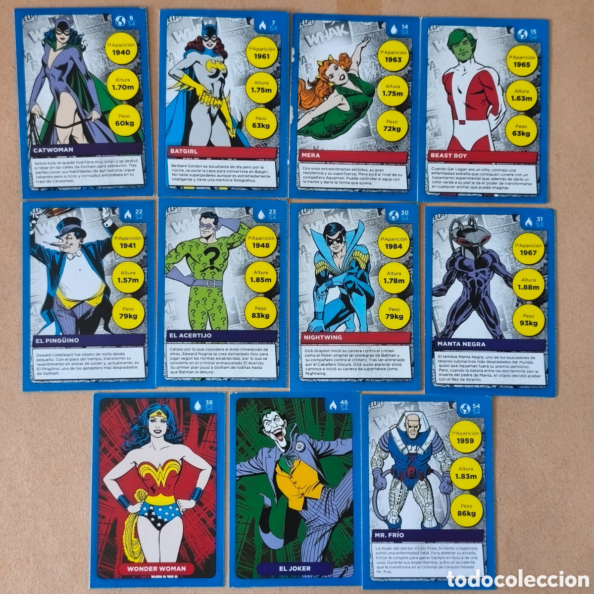 Coleccionismo cromos antiguos: 11 Cartas distintas DC Comics Carrefour