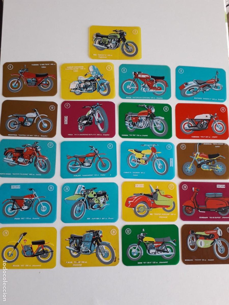 Coleccionismo cromos antiguos: MOTOS CROPAN. LOTE DE 21 CROMOS PL&Aacute;STICO SUELTOS A 4 EUROS&iexcl;&iexcl;&iexcl;&iexcl;&iexcl;