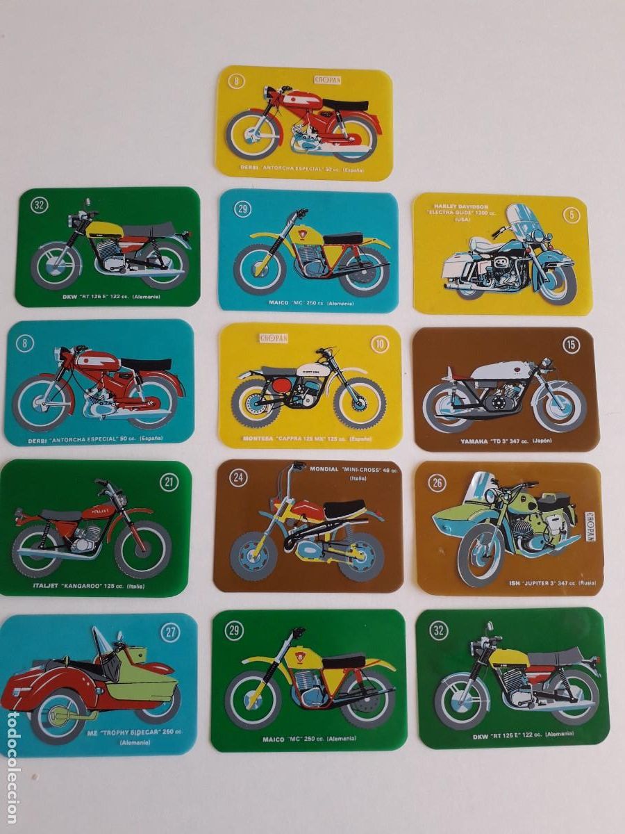 Coleccionismo cromos antiguos: MOTOS CROPAN. LOTE DE 13 CROMOS PL&Aacute;STICO originales&iexcl;&iexcl;&iexcl;&iexcl;&iexcl;&iexcl; SUELTOS A 4 EUROS&iexcl;&iexcl;&iexcl;&iexcl;