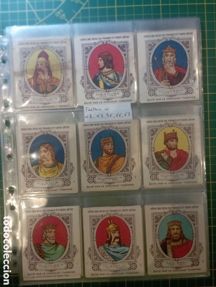 Coleccionismo cromos antiguos: colecci&oacute;n 82 cromos Reyes y jefes de estado de Francia a&ntilde;os 1930 chocolate Turenne. ver descrip-