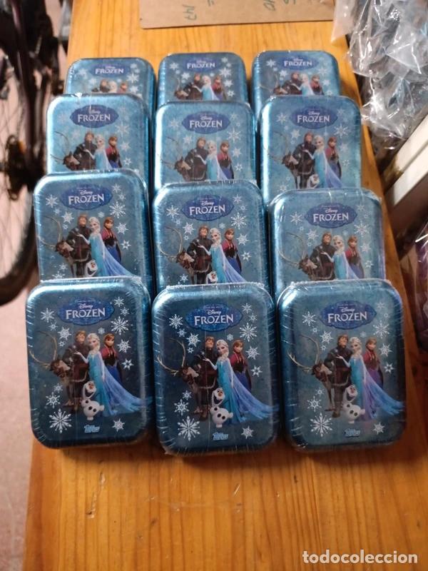 Coleccionismo cromos antiguos: 12 latas metal mini tin FROZEN con 24 cromos c/u precintadas