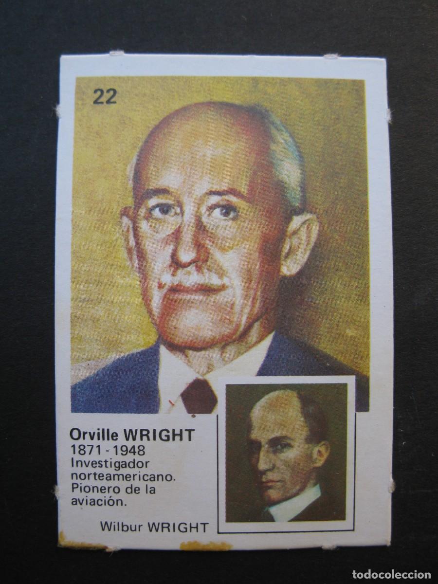 Coleccionismo cromos antiguos: PAREJAS FAMOSAS - CROMO N&ordm; 22 - ORVILLE WRIGHT - ORTIZ - NUNCA PEGADO.