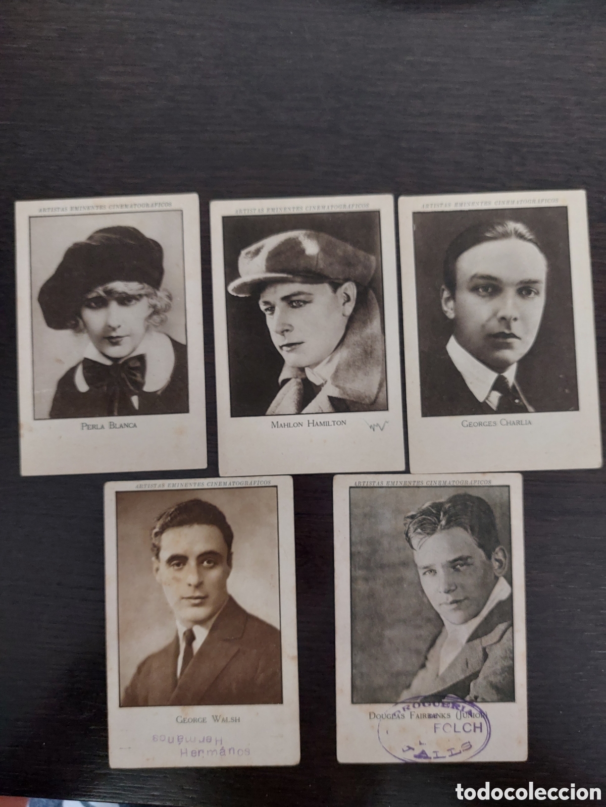 Coleccionismo cromos antiguos: 5 cromos C. Jaime Boix Artistas Eminentes Cinematogr&aacute;ficos Serie X,VII,VI