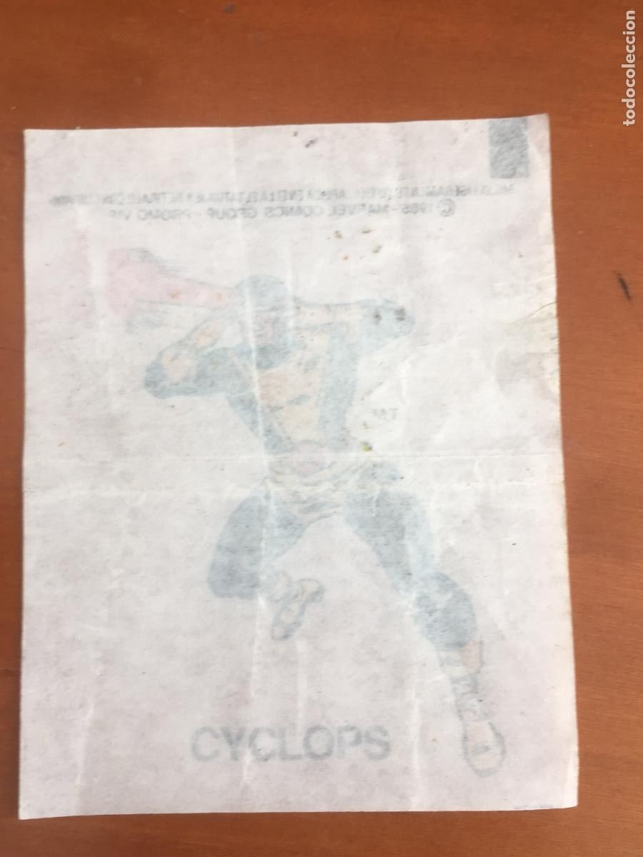 Coleccionismo cromos antiguos: chicle marvel cyclops tatuaje cromo original nunca pegado - Foto 2